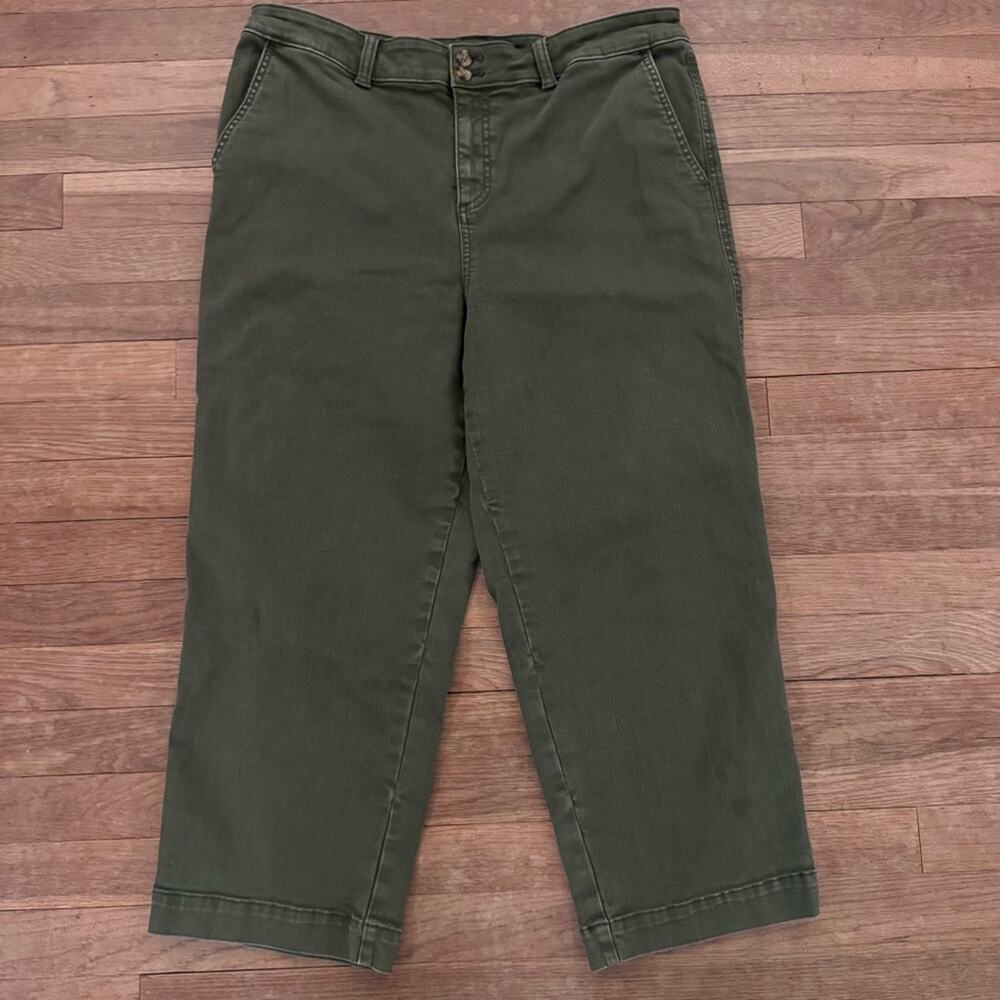Talbots Women's Olive Green Straight Ankle Jean - Size 14P
b15